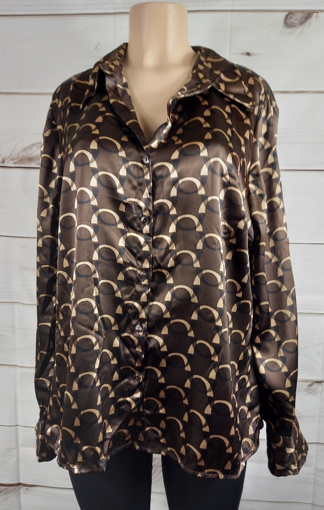 Venezia satin Button Down  Blouse 16/18